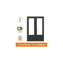 Porte-Fenêtre 2 vantaux Gris - H.215 x l.140 cm