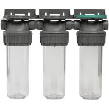 TOP FILTER – Porte-filtres à eau triplex 9' ¾ 3P – Filtre sous évier – Type de système de filtration eau, Taille du raccord d'entrée, Configuration 