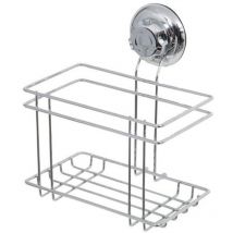 Portabotellas con ventosa, metal cromado.