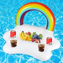 Kartokner - Porte Gobelet Gonflable, Plateau Flottant pour Piscine, Porte Bière Flottant pvc, Plateau Gonflable Bar Flottant Spa pour Plage Eau