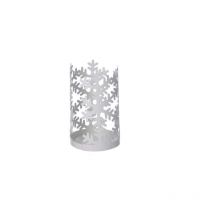 Porte-gobelet rond en métal flocon de neige blanc cm ø8h20