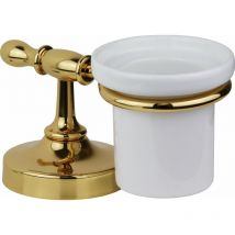 Capannoli - Porte-gobelet sur pied en couleur or et céramique blanche Serie900 913 cbrr Or