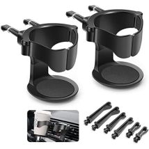 Porte Gobelet Voiture, 2pcs Support Gobelet Voiture, Porte-gobelet De Voiture Réglable, Pour Grille D'Aération De Voitures, Camions, Camping-cars(noir