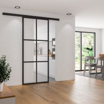 Schulte - Porte coulissante intérieure en verre sur-mesure, 93 x 203 cm, décor industriel