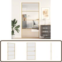 Porte intérieure mince doré verre trempé aluminium - Porte Intérieure - Porte En Verre - Porte Design - Porte Moderne - Porte Dorée