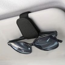 Porte-Lunettes de Soleil pour Pare-Soleil de Voiture, Porte-Lunettes magnétique en Cuir avec Pince à Carte Prolongateur de Lunettes de Soleil pour