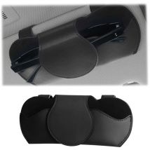 Porte Lunettes pour Pare Soleil Voitures, Etui Lunettes pour Voiture Cuir PU, Magnétique Support Lunettes pour Voiture, Universel Voiture Accessoires