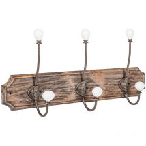 Biscottini - Porte-manteau mural, porte-manteau mural en bois et fer, porte-manteau L80xPR10xH21 cm