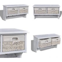 Porte-manteau Blanc 60x23,5x33 cm Bois de Paulownia - porte-manteau - porte-manteaux - Home & Living