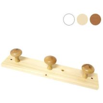 Porte-manteau en bois 3 places blanc – Matières, Fixation patère – Xtra