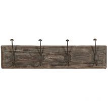 Biscottini - Porte-manteau en bois massif et fer forgé à la main finition bois vieilli L98 x PR10 x H21 cm