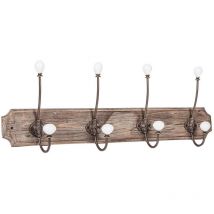 Porte-manteau mural, porte-manteau mural en bois et fer, porte-manteau L65xPR10xH21 cm