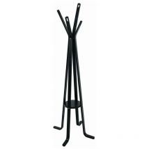Vacchetti - Porte-manteau en bois noir à tige avec 4 bras 50x180cm
