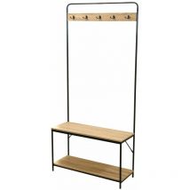 Toilinux - Porte-manteau en mdf et Métal 5 accroches