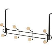 Storage Solutions - Porte-manteau en métal avec des boutons en bois, 40 x 22 x 10 cm.