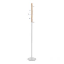 Herdasa - Porte-manteau en métal blanc et en bois, Bosquet