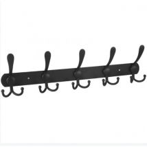Porte-manteau mural – 5 crochets triples, robustes, en acier inoxydable, crochets métalliques pour suspendre des vêtements, des chapeaux, des