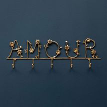 Chehoma - Porte manteau mural Amour fleuri 19x59x5cm
