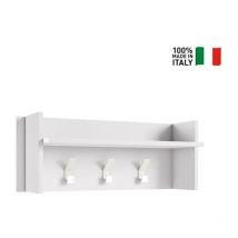 Terraneo - Panneau de cintre avec grande étagère et 3 crochets blanc