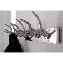 Licht-erlebnisse - Porte-manteau mural en argent aspect bois de cerf couloir crochet mural