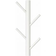 Aougo - Porte-manteau mural en bois à suspendre - Motif branche d'arbre - Moderne - Fixation murale verticale - Crochets décoratifs en bois Blanc
