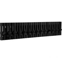 Acaza - Porte-manteau mural - porte-manteau avec 28 crochets réglables - pour entrée, salon, chambre, salle de bain - longueur 87 cm - bambou