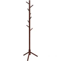 Porte-manteau, porte-manteau autoportant en bois d'hévéa avec 8 crochets, porte-manteau réglable en haauteur, porte-manteau pour porte-manteau, pour