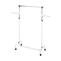 Wenko - Penderie vêtements avec portant vêtement rotatif, Trio, 4 roulettes, H118-165 cm