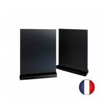 Porte menu de table en bois couleur noir dimensions 21 x 6,5 x 2,4 cm avec ardoise A4 - Lot de 2