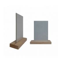 Porte menu de table en bois brut dimensions 21 x 6,5 x 2,4 cm avec plexi A5 - Lot de 2