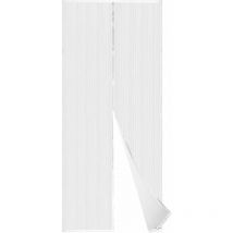 Porte moustiquaire magnétique, rideau anti-moustiques en maille, joint magnétique de haut en bas (120 x 210 cm, blanc)
