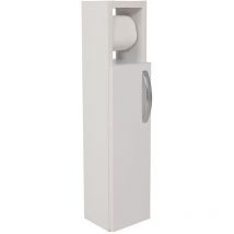 Cotecosy - Armoire de Salle de Bain Blanche, Nombreuses Étagères, 15x65x12 cm, Parfait pour Salle de Bain ou Spa