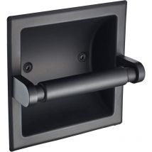 Porte-papier encastré en acier inoxydable noir mat, distributeur de porte-rouleau de papier carré de 6' x 6' Comprend un support de montage Arrière