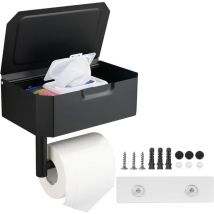 Porte Papier Toilette avec Boîte à Lingettes Humides, Support Mural Rouleau de Papier Toilette en Acier Inoxydable pour Cuisine et Salle de Bain