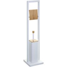 Well home - Porte-papier toilette 'Natureo' avec porte-brosse wc en blanc fonctionnel Ø20x60cm
