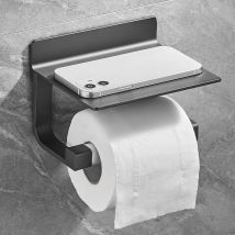 Porte-Papier Toilette Derouleur Papier Toilette Porte Papier Toilette Mural Support Papier Toilettes, Métal Gris