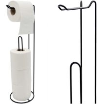 Porte-papier Toilette, En Métal, Noir, 54 Cm