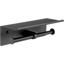 LaBlanc - Porte Papier Toilette Noir Pour 2 Rouleaux avec Etagère Double Acier Inoxydable Porte Rouleau Murale Pour Salle de Bain WC,noir
