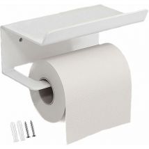 Porte Papier Toilette, Porte-serviettes en acier inoxydable pour téléphone portable, Support Papier Toilettes avec Tablette pour Salle de Bain et