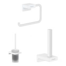 Porte-brosse WC HANSGROHE Addstoris + Porte-papier WC + Réserve porte-papier blanc mat
