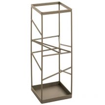 Pegane - Porte-parapluie coloris vert en tube d'acier -longueur 17 x profondeur 17 x hauteur 49 cm