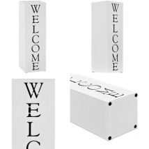 Vidaxl - Porte-parapluie Welcome Acier Blanc - porte-parapluie - porte-parapluies - Home & Living - Blanc