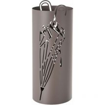 Porte-parapluies taupe en métal 48.5 cm