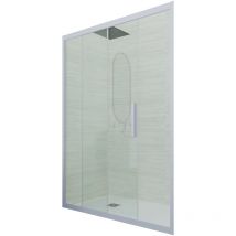 Forte - Porte parois de douche coulissante 130 cm Bleu Vintage niche Deco