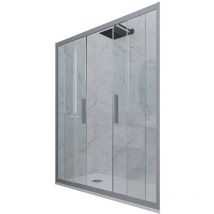 Porte parois de douche coulissante 160 cm Gris argent niche Glam