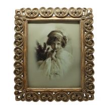 Porte photo soutien vertical/horizontal en résine finition or antique L30xPR2xH35 cm