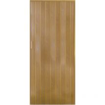 King Home - Porte pliante en pvc avec poignée en plastique et serrure magnétique en noyer