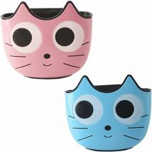 Porte-éponge,Panier d&#x27;évier à Suspendre, Suspendus Paniers Égouttoir Rack Panier Suspendu Organisateur D&#x27;évier en Plastique Motif Chat de Dessin