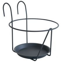 LOUIS MOULIN Porte pot soucoupe crochet anthracite - 20-22 cm - Acier époxy