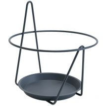 Porte pot soucoupe mural anthracite - 20-22 cm - Acier époxy - Louis Moulin